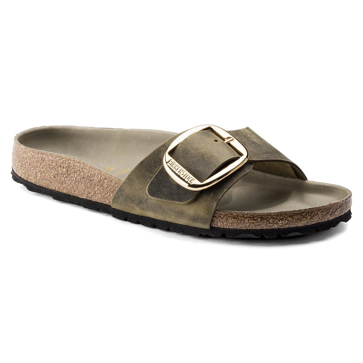 Madrid Big Buckle Natural Leather Oiled - Jade