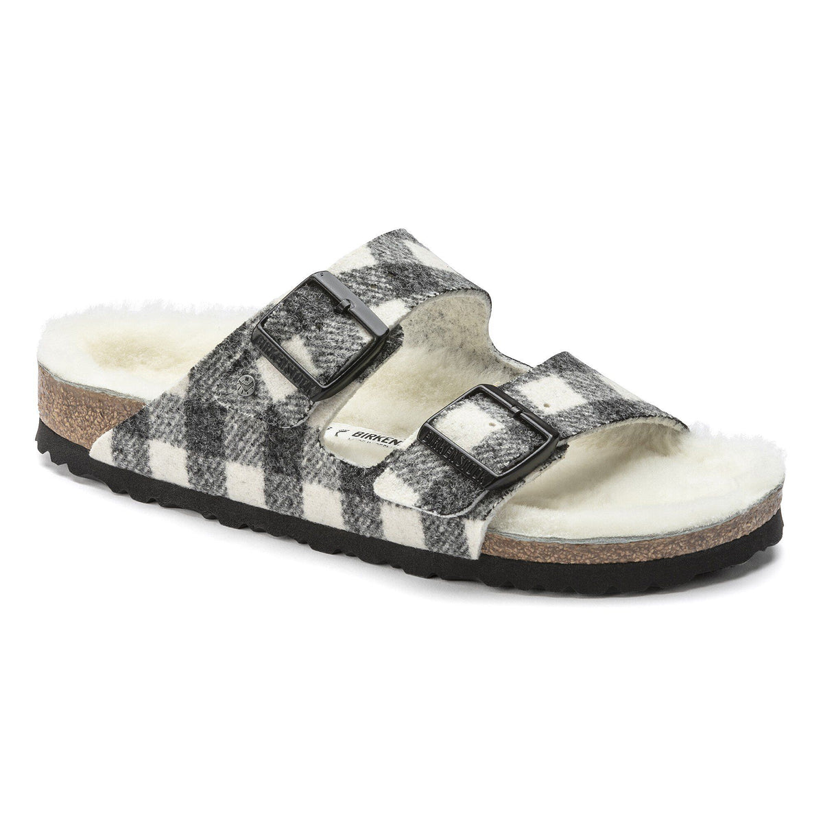 Arizona Shearling Suede Leather-Shearling - Plaid White