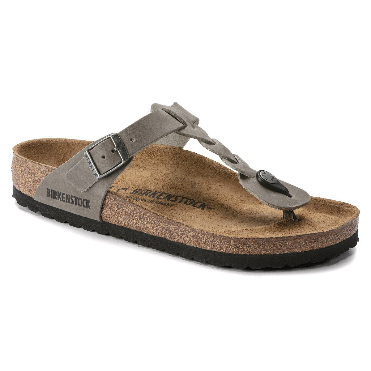 Gizeh Braided Natural Leather Oiled - Iron