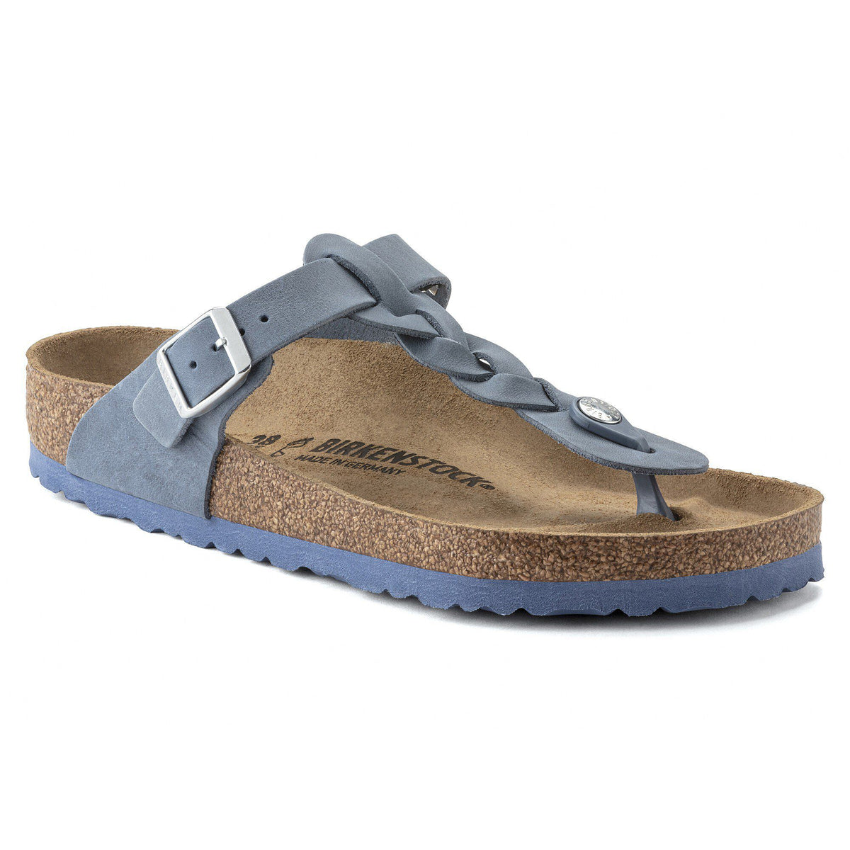 Gizeh Braided Oiled Leather - Dusty Blue