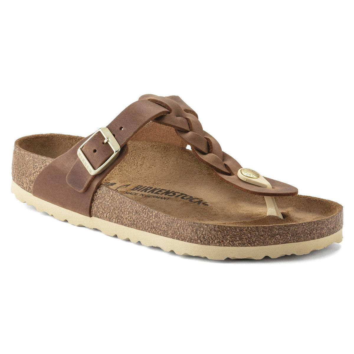 Gizeh Braided Oiled Leather - Cognac
