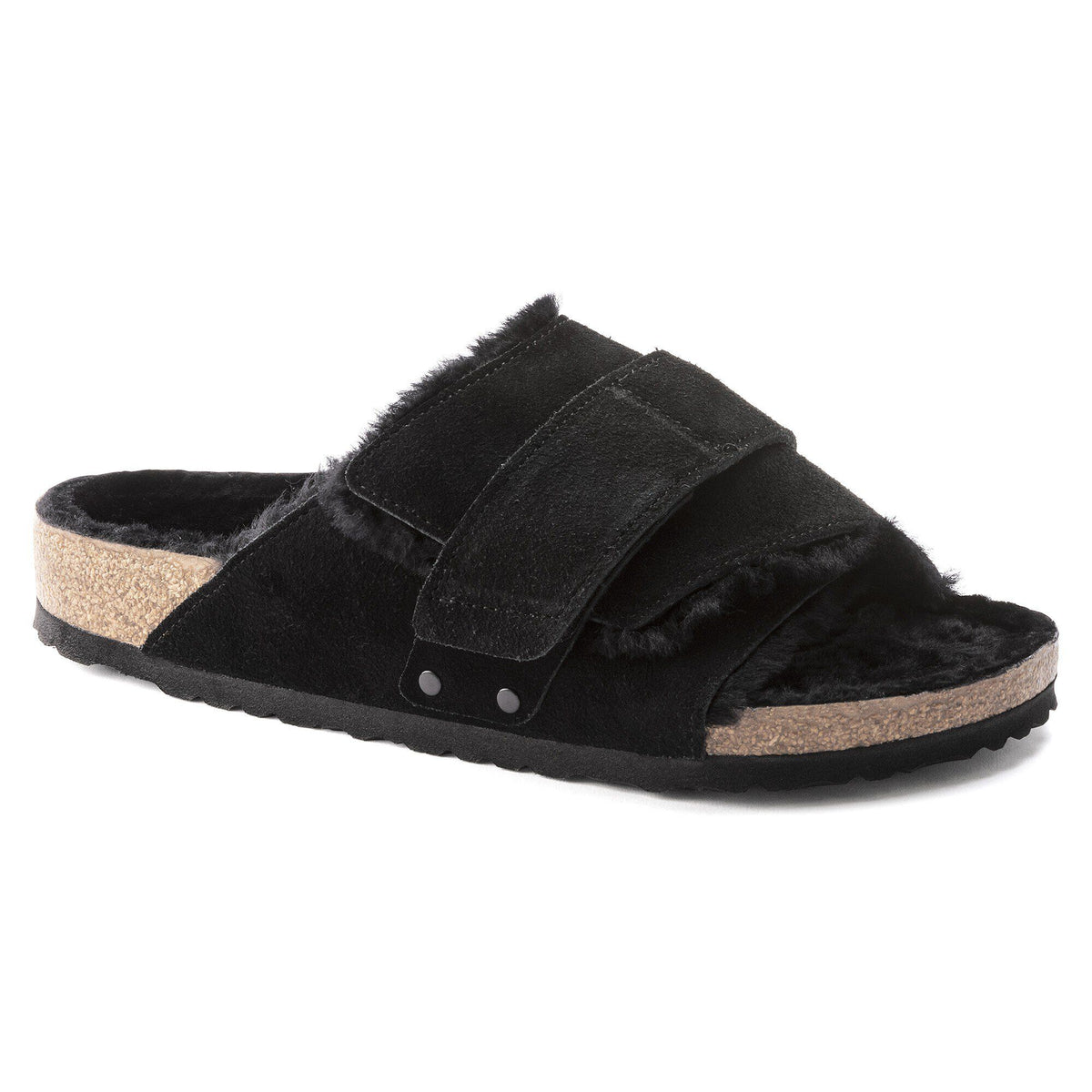Kyoto Shearling Suede Leather/Fur - Black