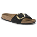 Madrid Big Buckle Nubuck Leather - Black