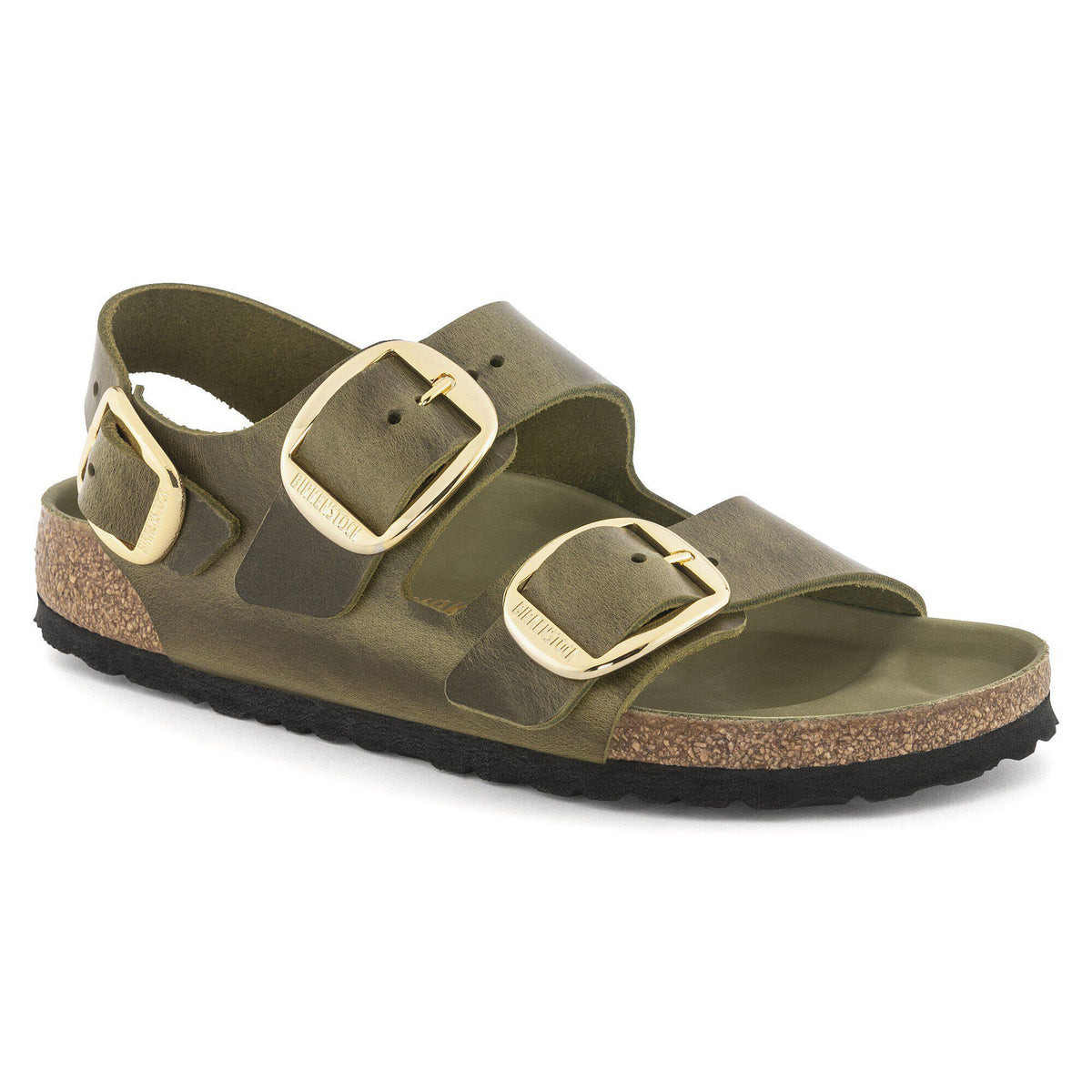 Milano Big Buckle Natural Leather Oiled - Olive Green