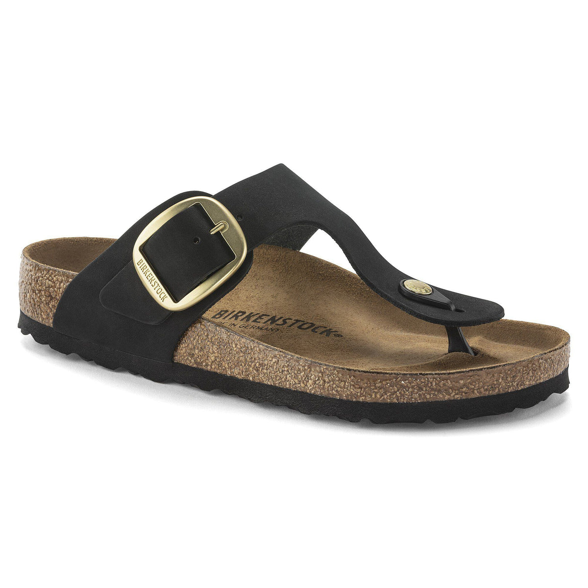 Gizeh Big Buckle Nubuck Leather - Black