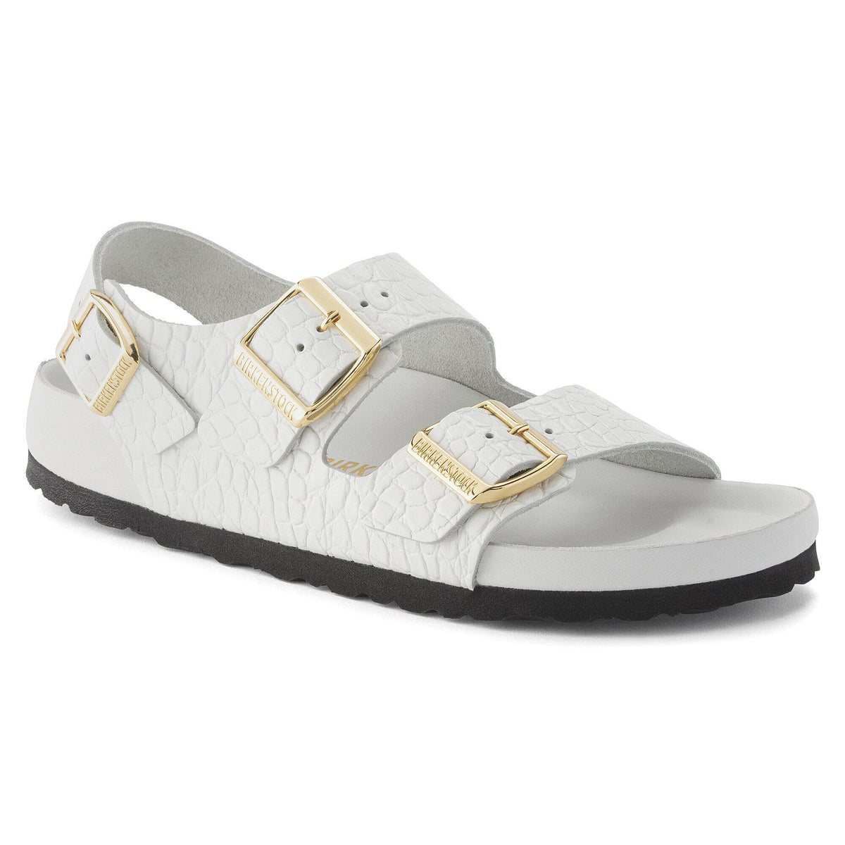 Milano Rivet Logo Natural Leather Embossed - Emboss white