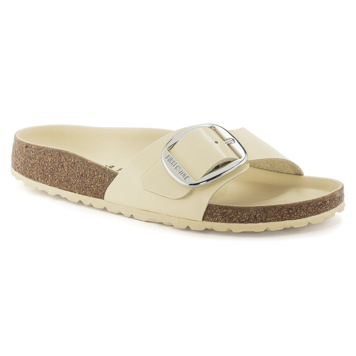 Madrid Big Buckle Natural Leather Patent - High Shine Butter