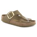 Gizeh Big Buckle Natural Leather Patent - High Shine Mud Green