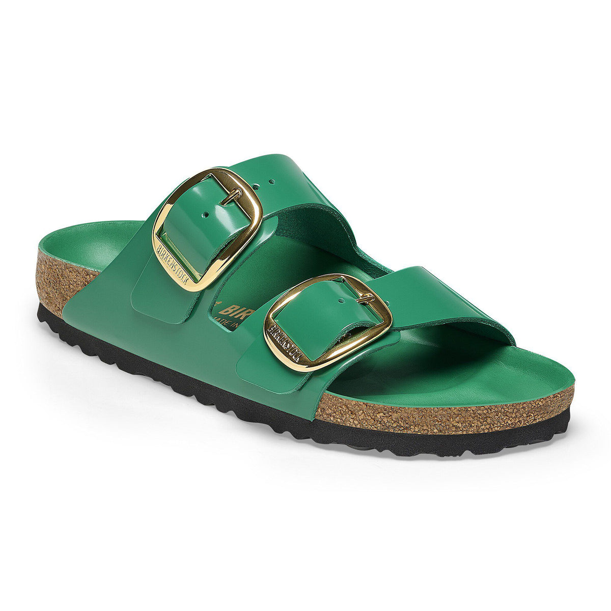 Arizona Big Buckle Natural Leather Patent - High Shine Digital Green