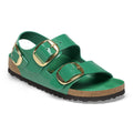 Milano Big Buckle Natural Leather Patent - High Shine Digital Green