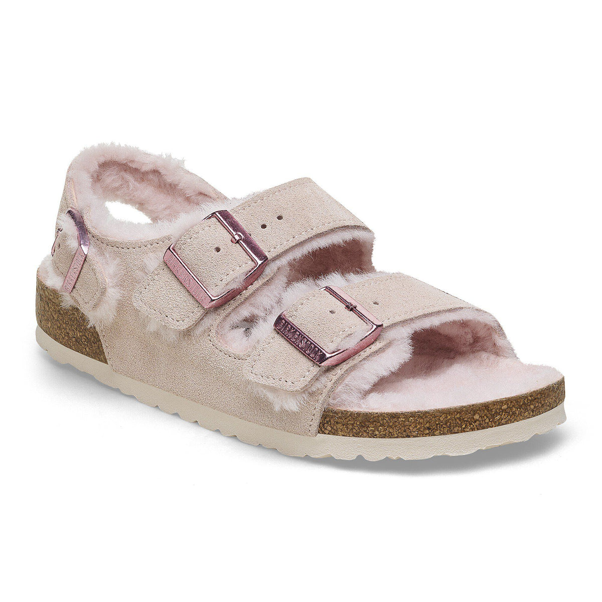 Milano Shearling Suede Leather/Fur - Light Rose
