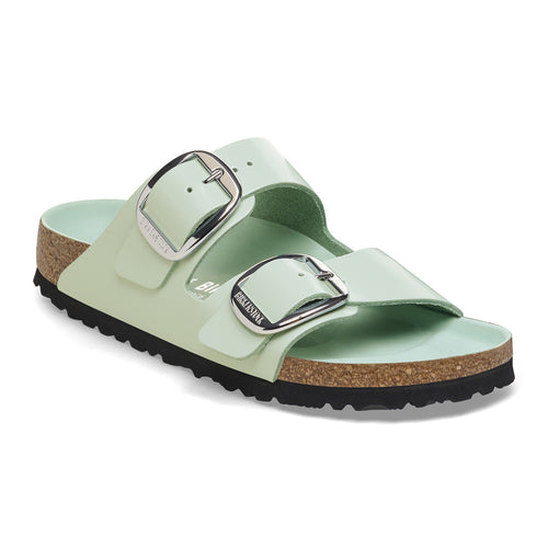 Arizona Big Buckle Natural Leather Patent - High Shine Surf Green