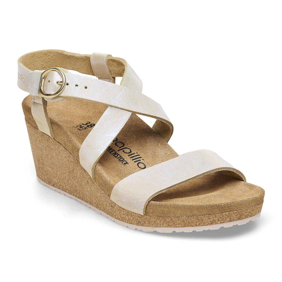 Sibyl Ring-Buckle Nubuck Leather - Metallic Silver
