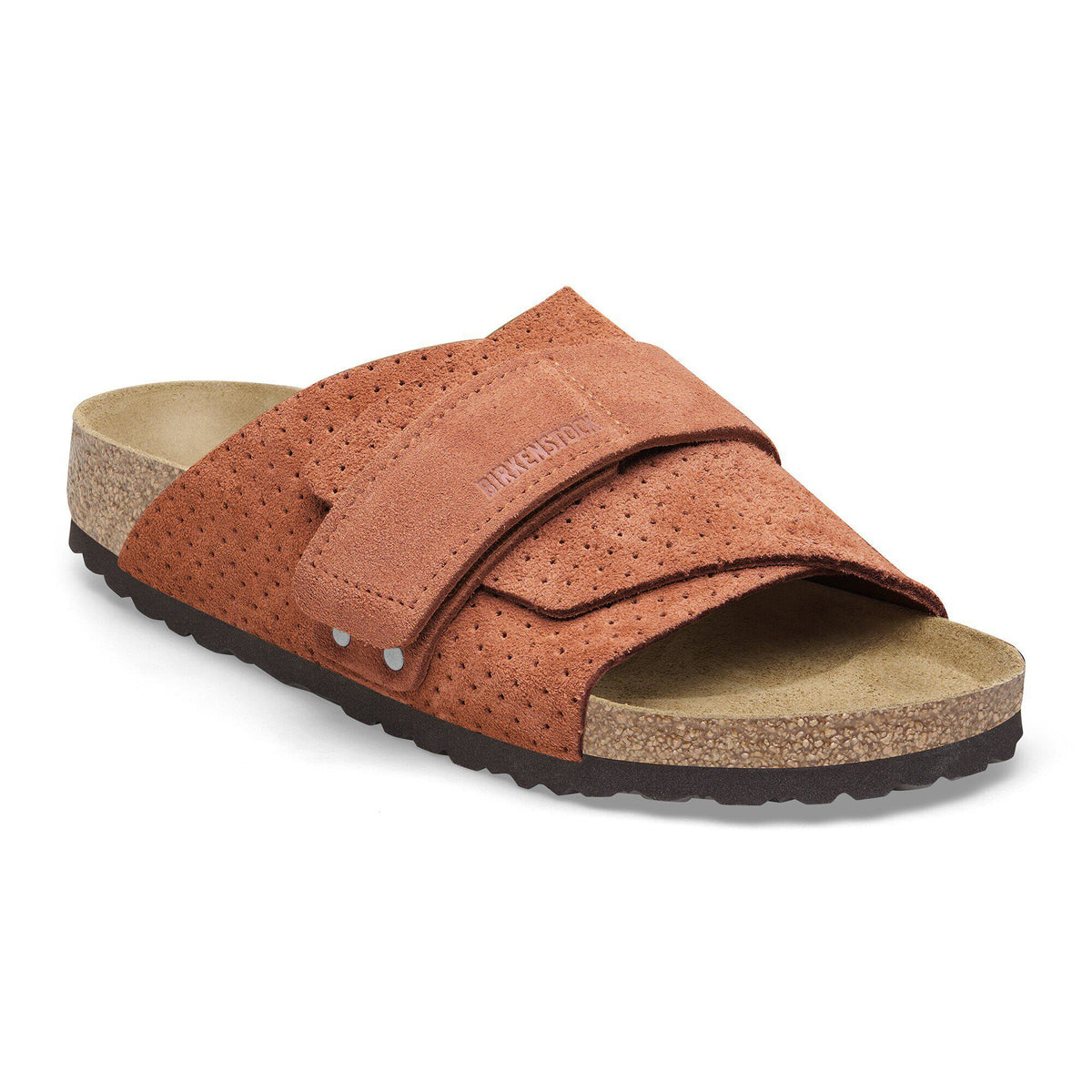 Kyoto Suede Leather Embossed - Dotted Burnt Orange