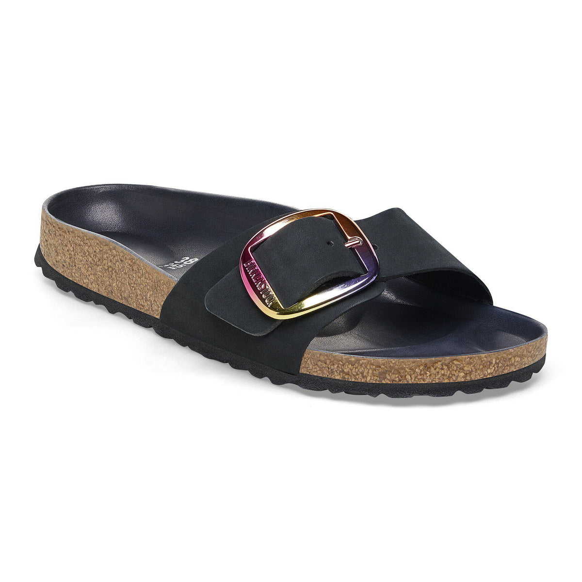 Madrid Big Buckle Natural Leather Nubuck - Black