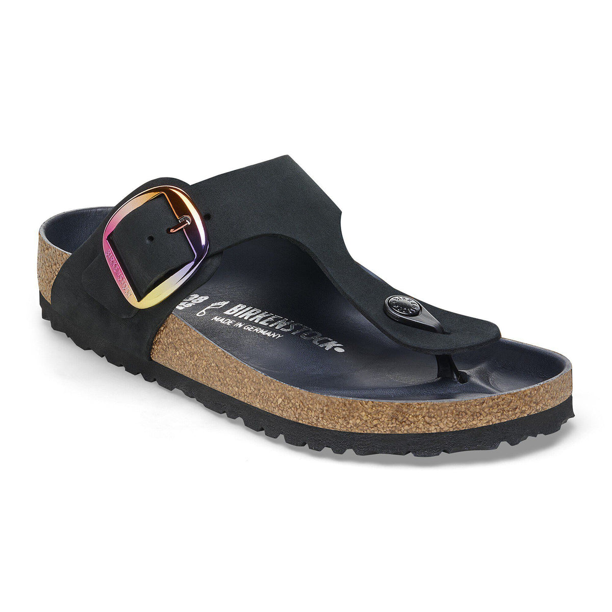 Gizeh Big Buckle Natural Leather Nubuck - Black