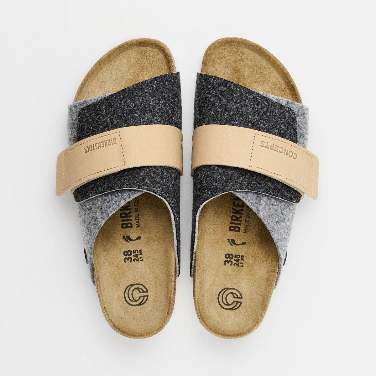 Kyoto Leather/Textile/Felt - Black/Gray