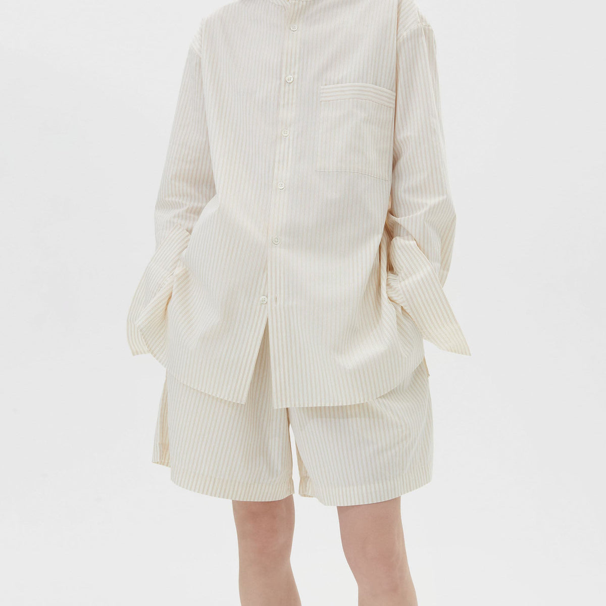 Tekla Long-sleeved Shirt - Wheat Stripes