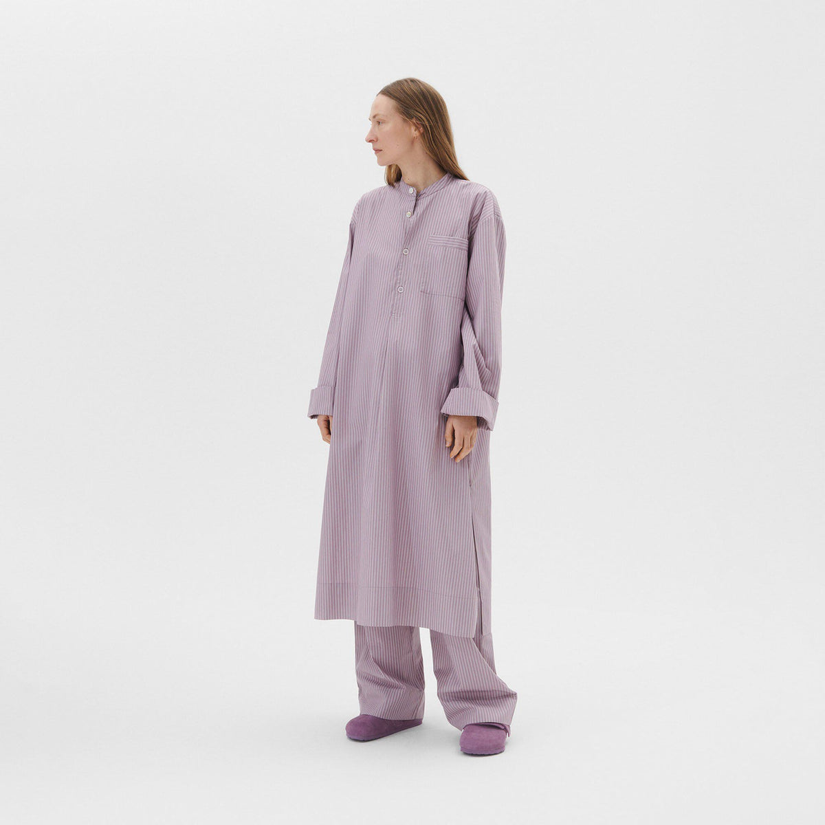 Tekla Kaftan - Mauve Stripes