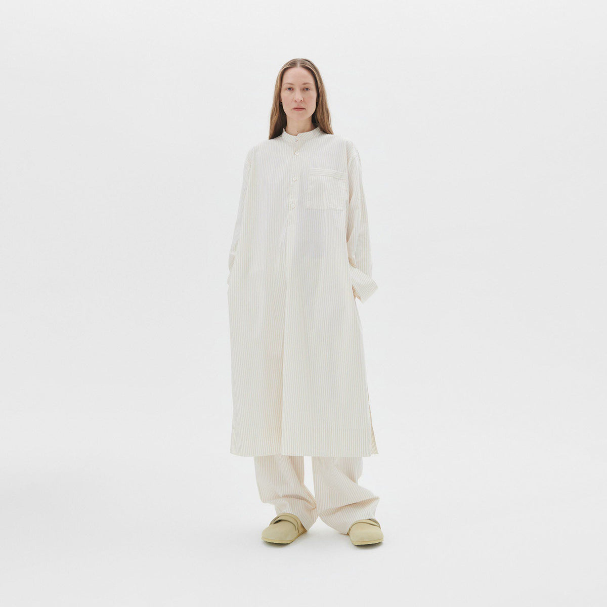 Tekla Kaftan - Wheat Stripes