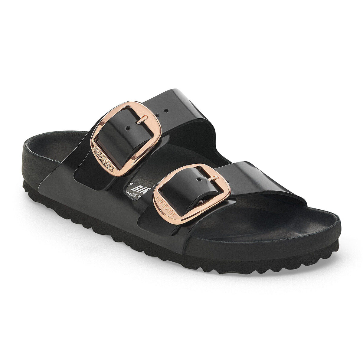 Arizona Big Buckle Natural Leather Patent - High Shine Black