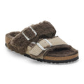 Arizona Teddy Split Suede Leather/Fur - Concrete Gray/ Stone Coin