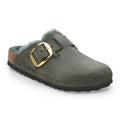 Boston Big Buckle Shearling Natural Leather Oiled - Thyme
