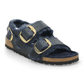 Milano Big Buckle Shearling Natural Leather Oiled - Midnight Blue