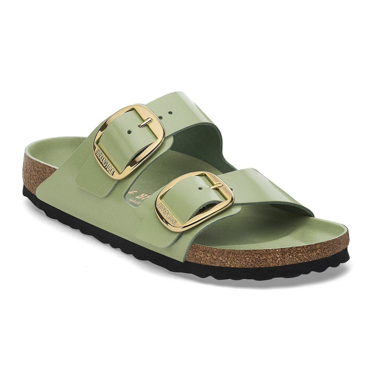 Arizona Big Buckle Natural Leather Patent - High-Shine Green Tea