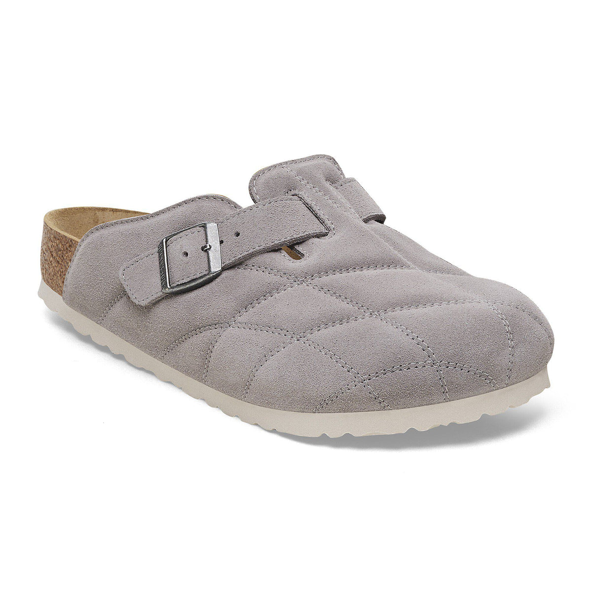 Boston Quilted Suede Leather - Stone Coin