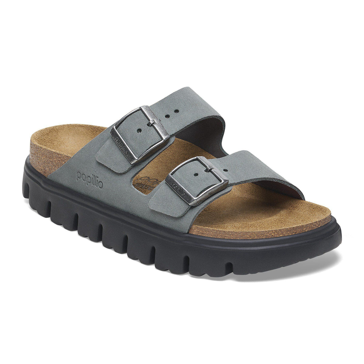 Arizona Chunky Suede Leather - Basalt Gray/ Black