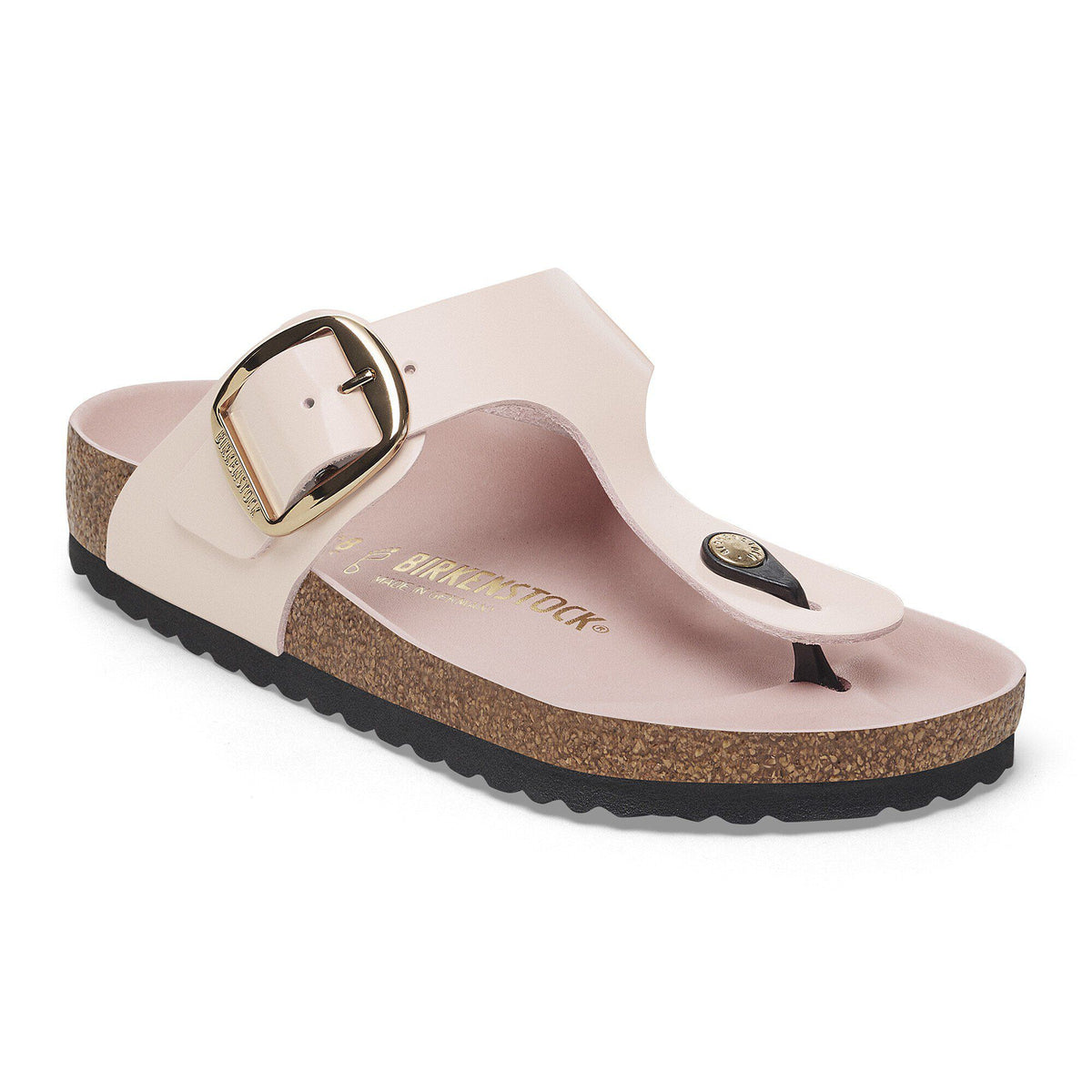 Gizeh Big Buckle Natural Leather Patent - High-Shine Light Rose
