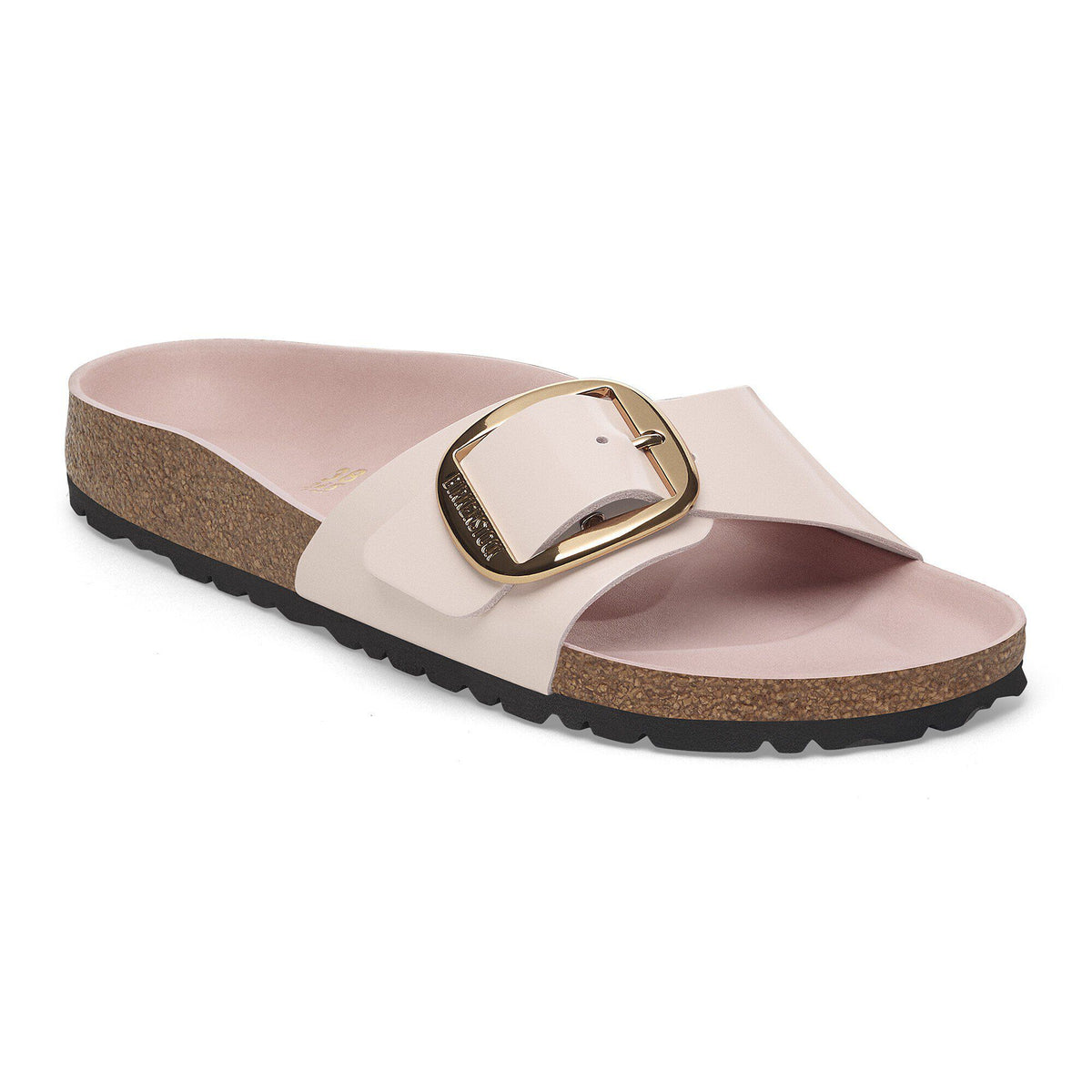 Madrid Big Buckle Natural Leather Patent - High-Shine Light Rose