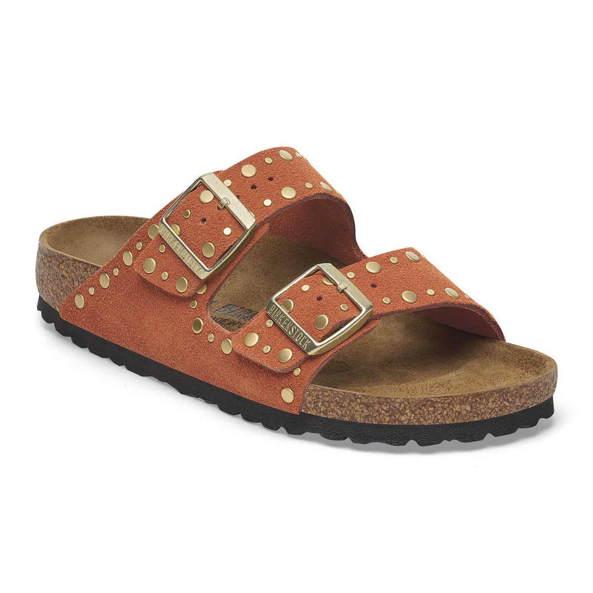 Arizona Rivets Suede Leather - Dark Rust