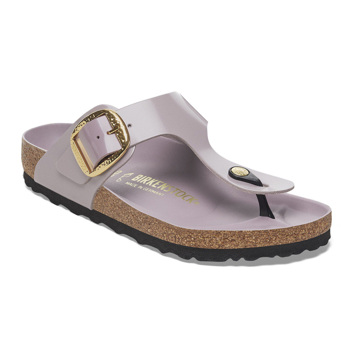 Gizeh Hammered Big Buckle Natural Leather Patent - High Shine Faded Purple