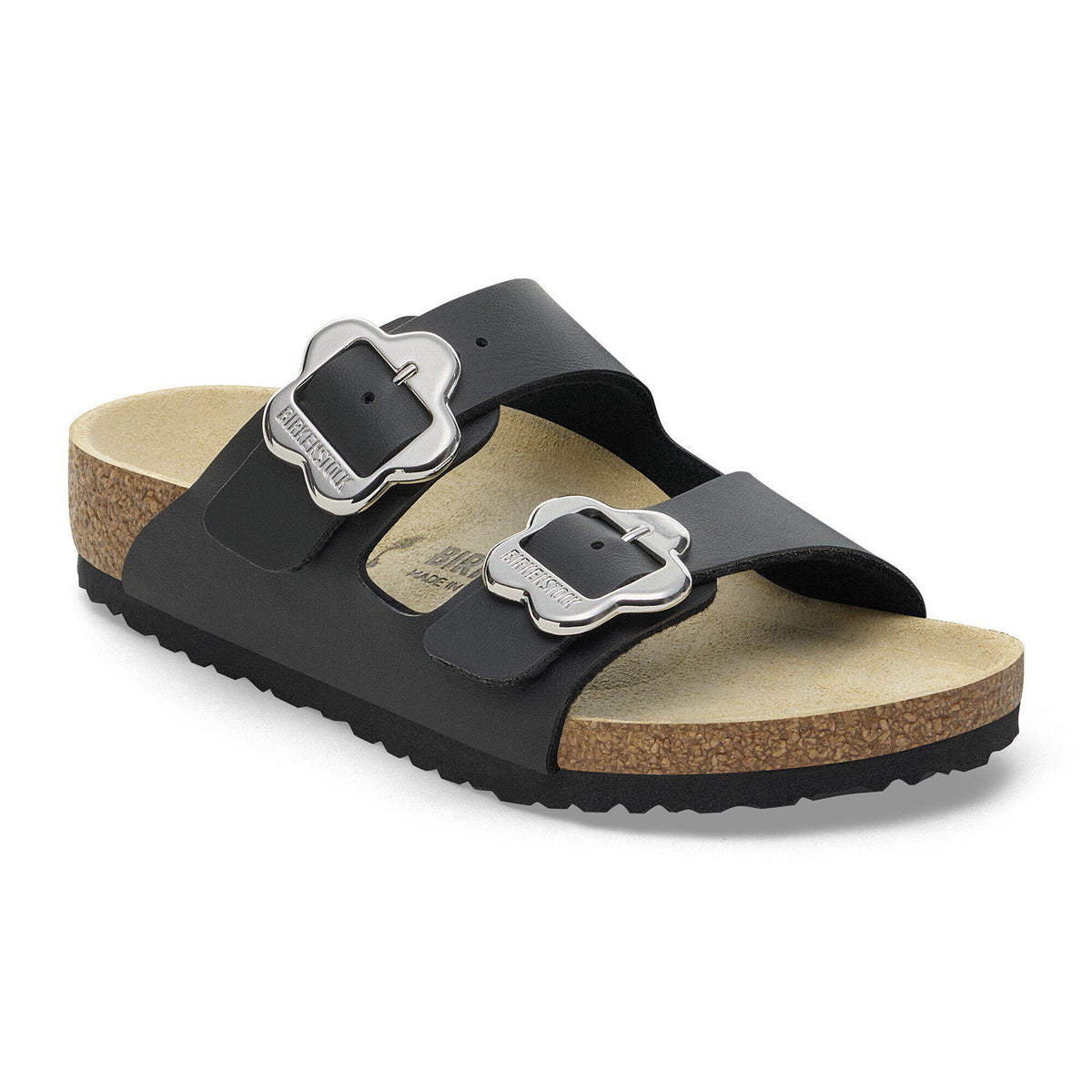 Arizona Flower Buckle Kids Birko-Flor - Black