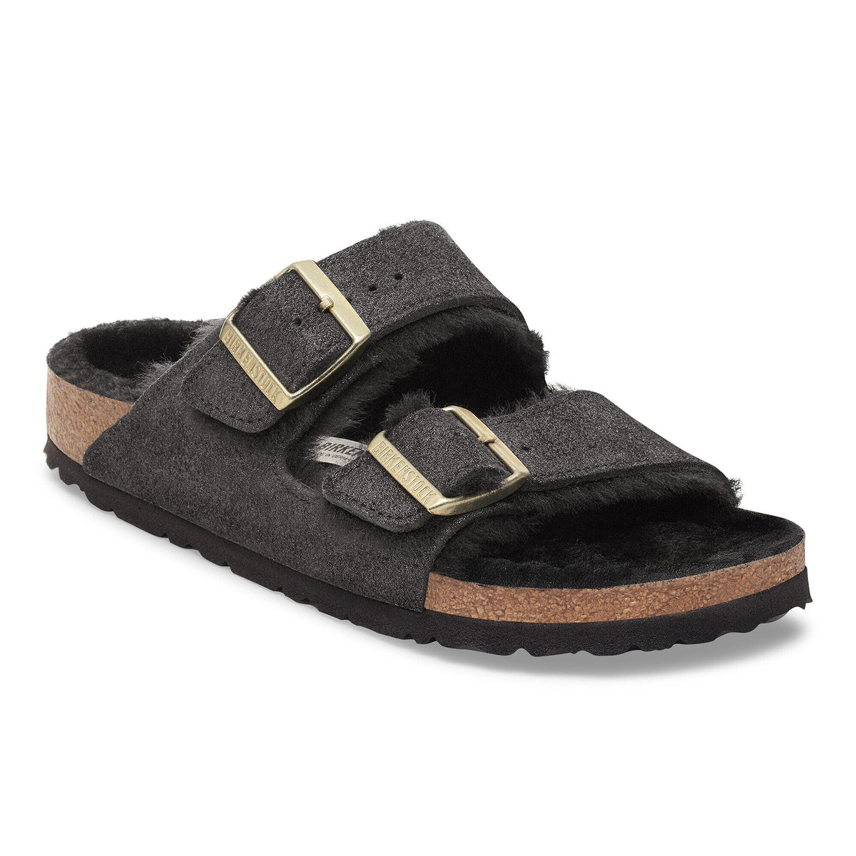 Arizona Shearling Suede Leather-Shearling - Black Suede Shimemring
