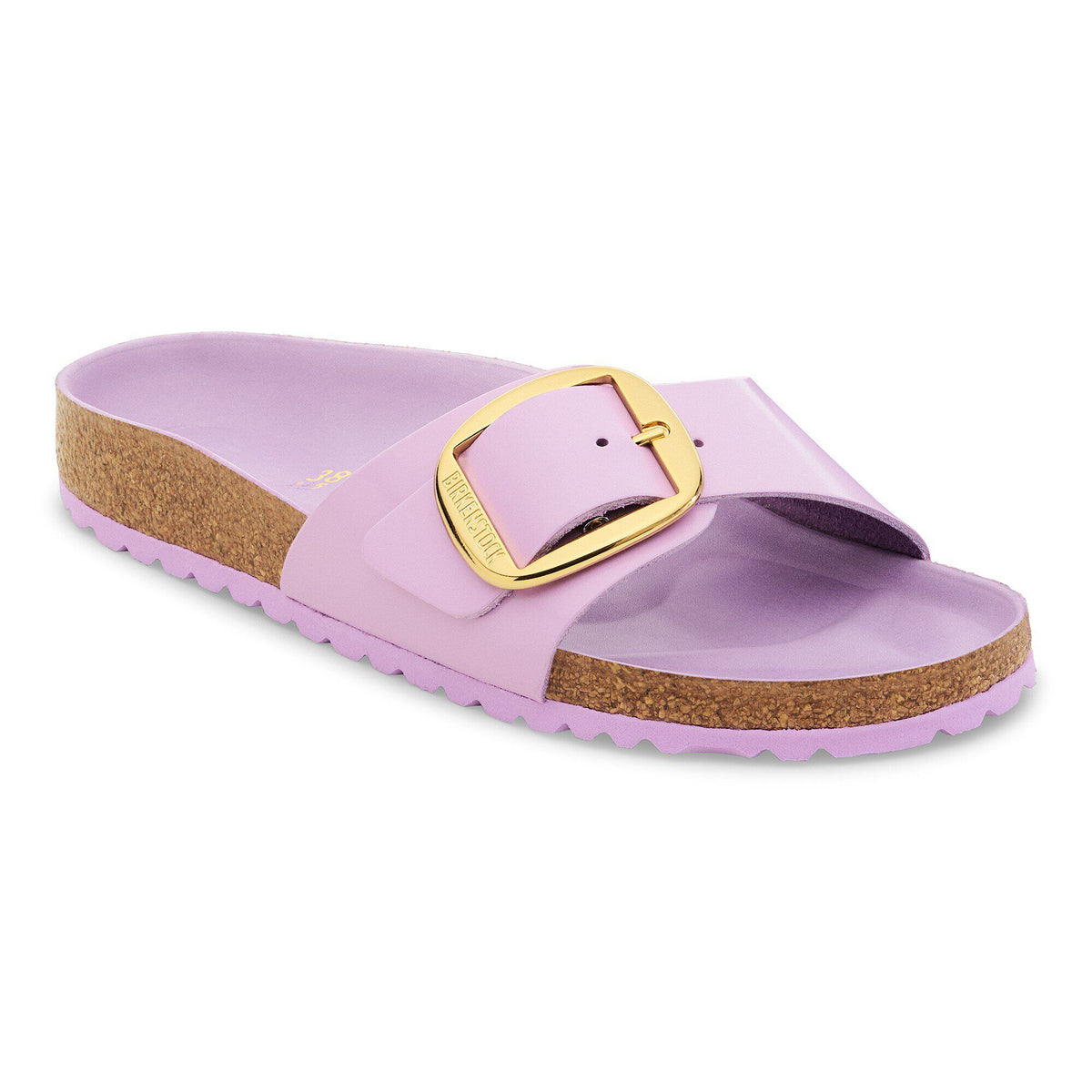 Madrid Big Buckle Natural Leather Patent - High Shine Crocus