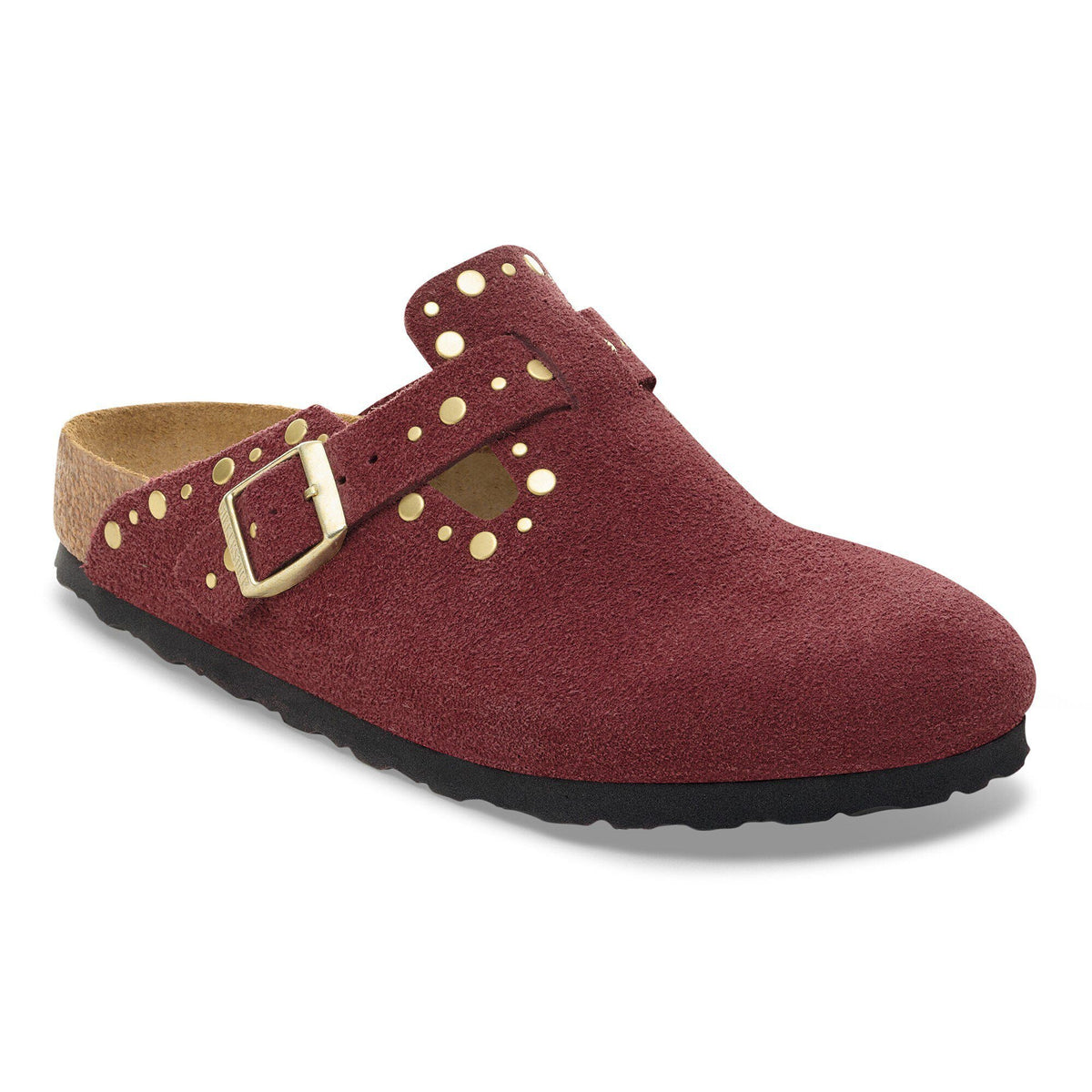 Boston Rivet Suede Leather - Zinfandel