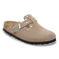Boston Rivet Suede Leather - Taupe