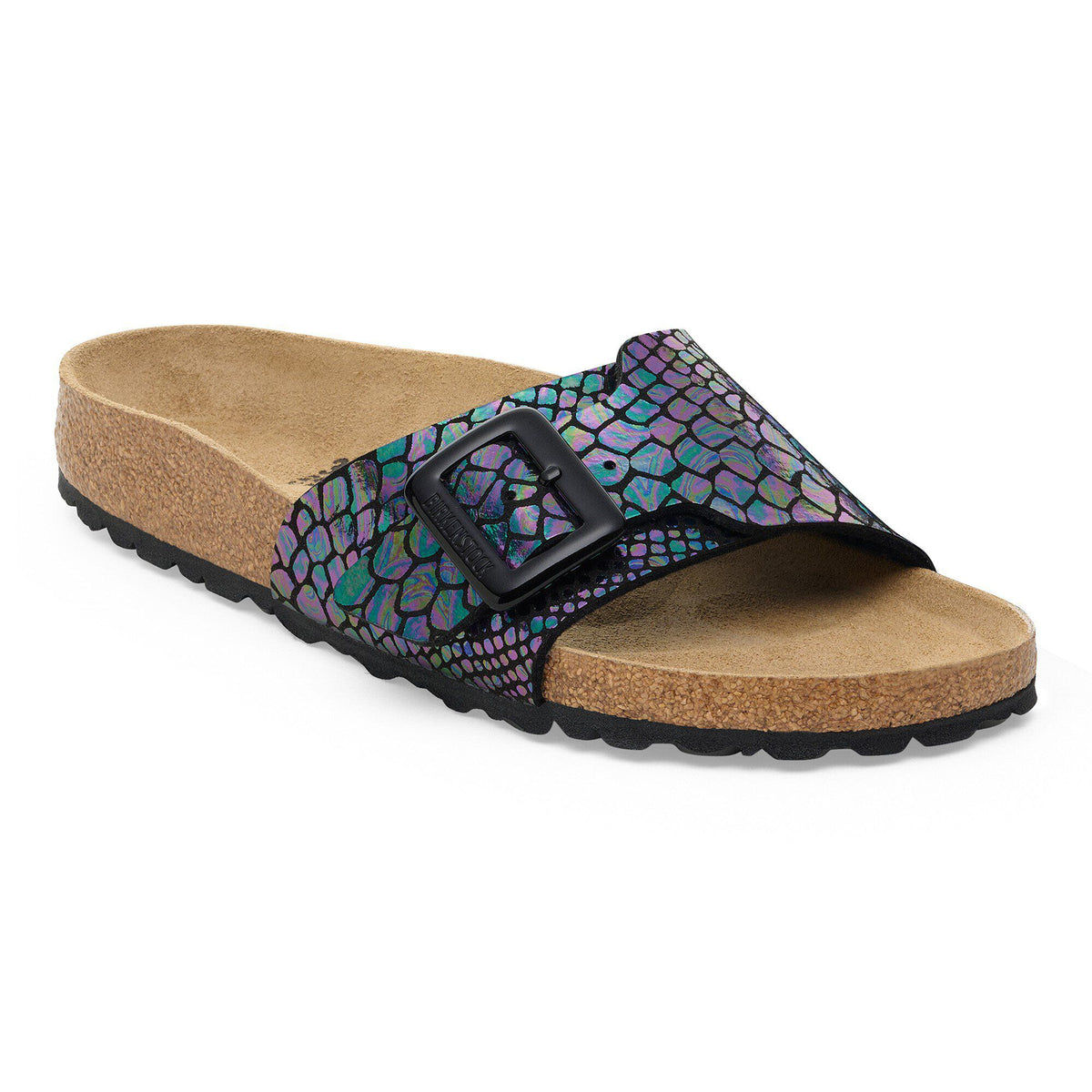 Catalina Luxe Buckle Synthetics - Shiny Snake Black