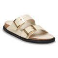 Arizona Droplet Buckle Natural Leather Patent - High Shine Ecru