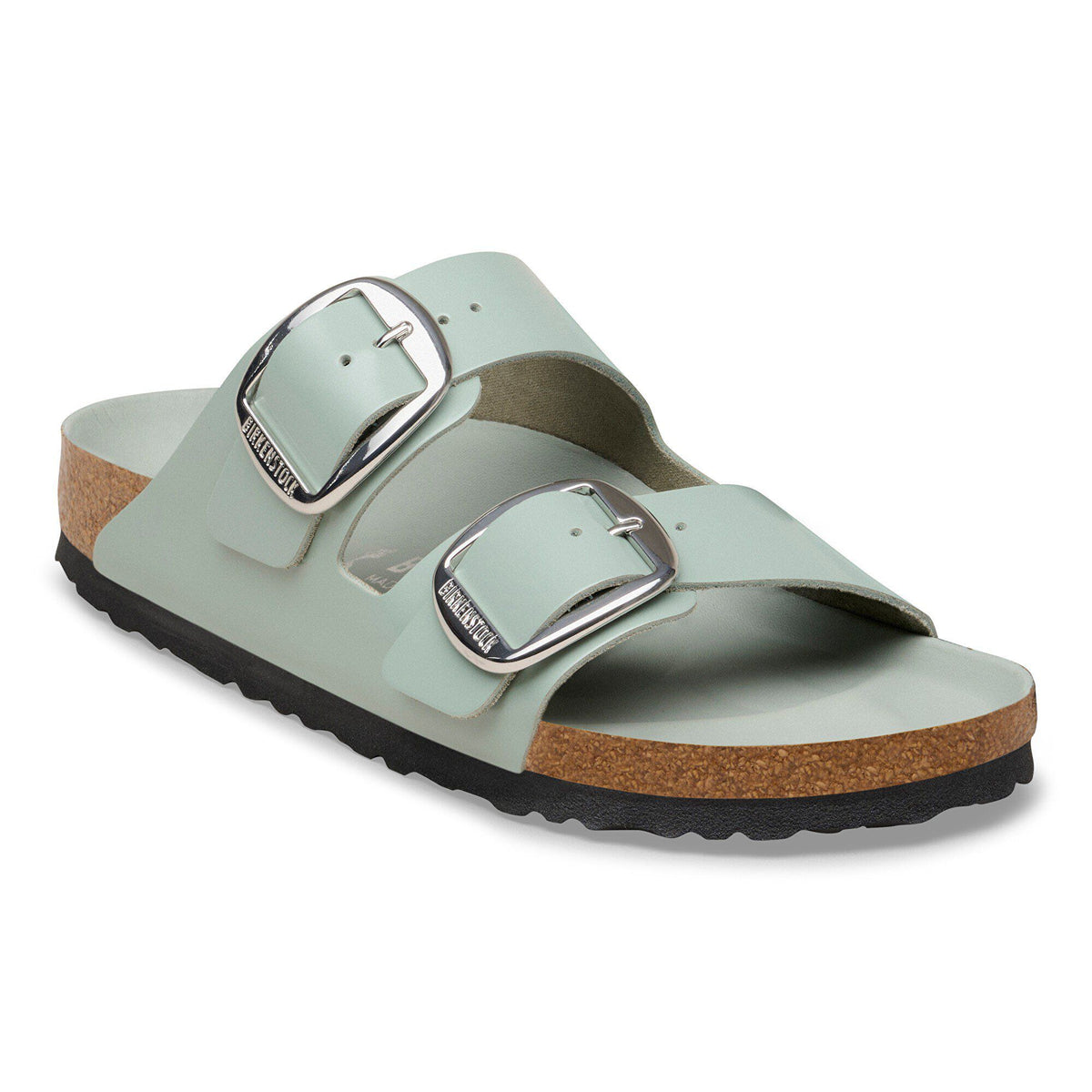 Arizona Big Buckle Natural Leather Patent - High-Shine Pure Sage