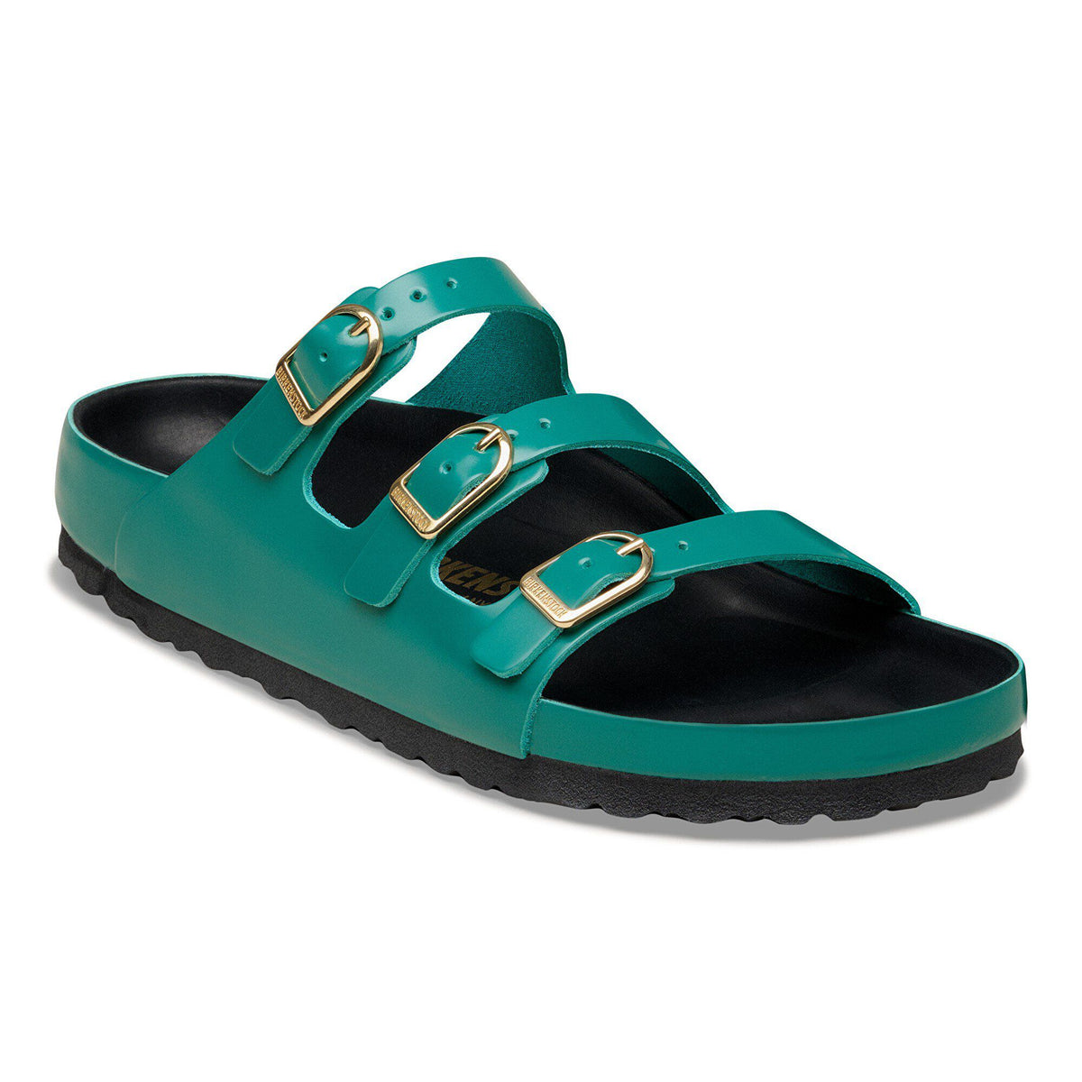 Florida Exquisite Natural Leather Patent - High-Shine Dark Teal/Black