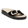Madrid Big Buckle Pearl Natural Leather Patent - High-Shine Black/Ecru