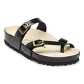 Mayari Natural Leather Patent - High-Shine Black/Ecru