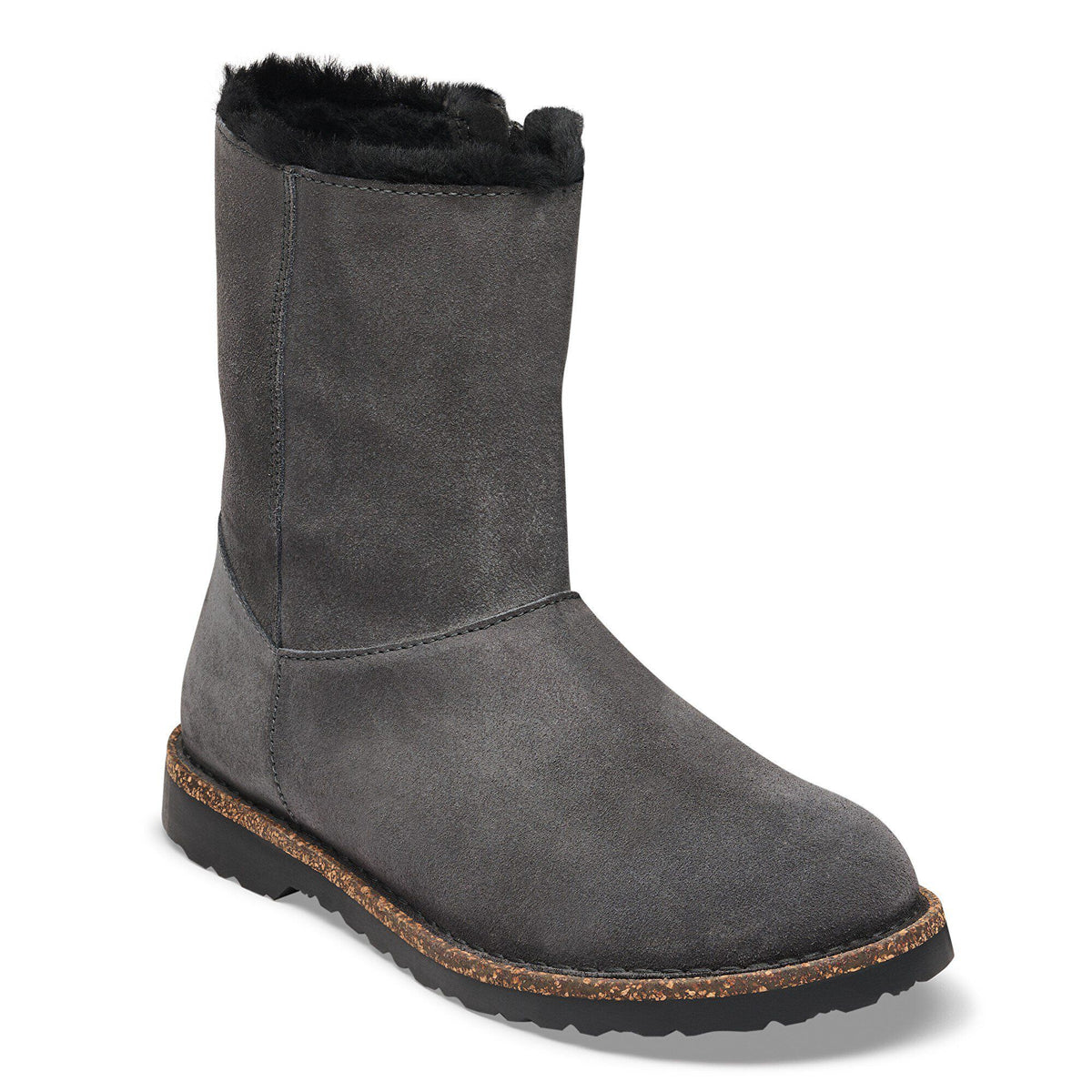 Uppsala Zip Shearling Suede Leather - Charcoal