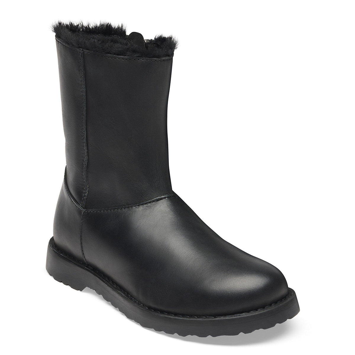Uppsala Zip Shearling Natural Leather - Black