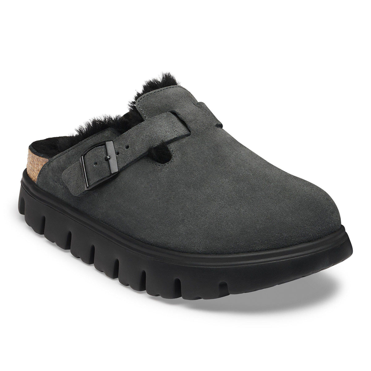 Boston Chunky Shearling Suede Leather - Charcoal