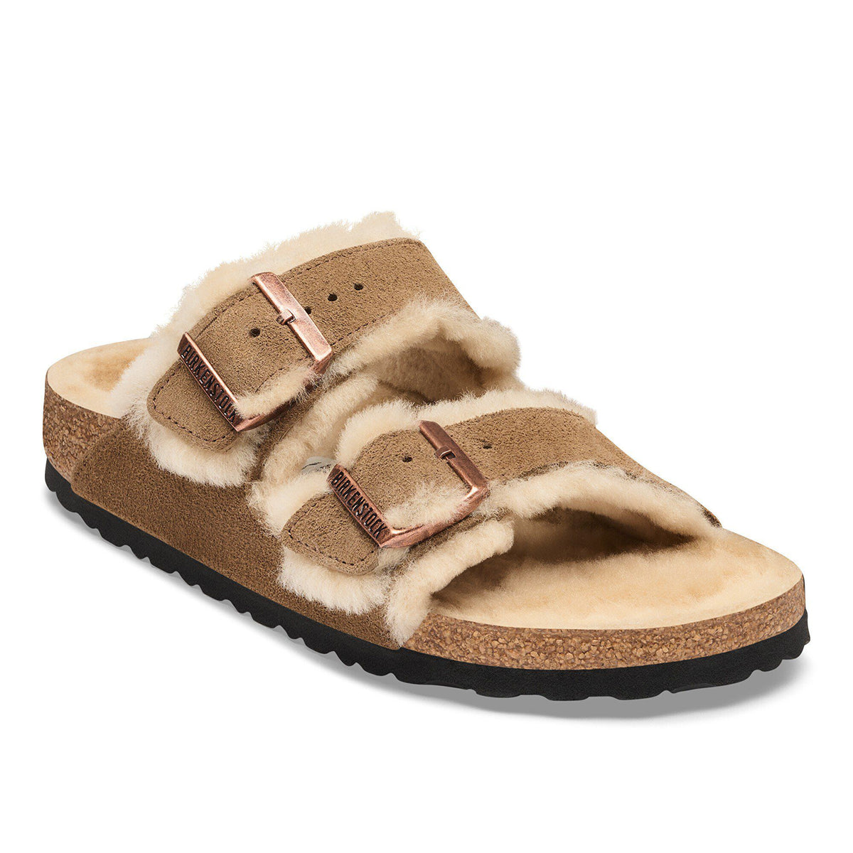 Arizona Shearling Suede Leather/Fur - Dark Tea